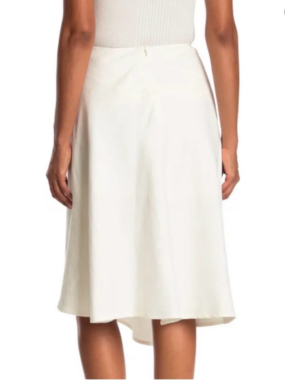Vince Off  White Linen Blend Asymmetrical A-Line Skirt size 4 - Picture 2 of 9